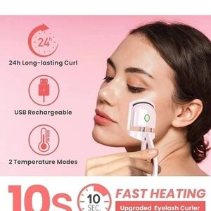 USB Rechargeable Heated Eyelash Curler - White